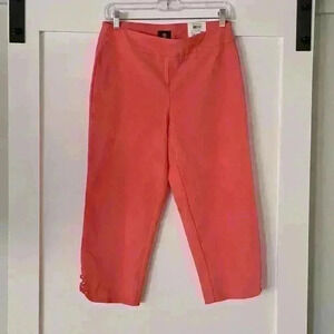 JM Collection Women's Petite Capri Pants - Color: Starfish - Size: PM